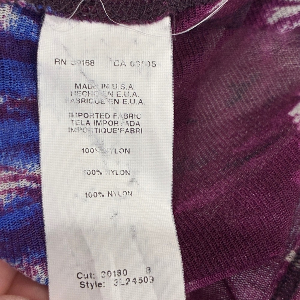 Karen Kane Sheer Mesh Tie Dye Top Women‎ Small Long Sleeve Layering Y2K Grunge - Picture 9 of 10